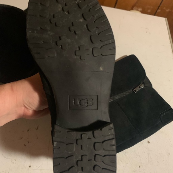 New UGG 1103729 Sorensen Waterproof Suede Zipper Detail Tall Black Boots - Picture 4 of 5
